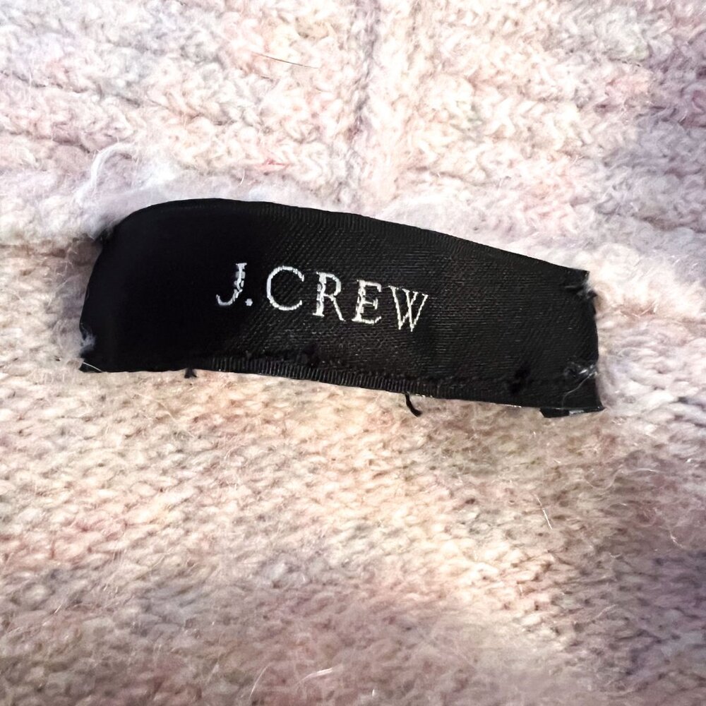 J. Crew Ivory Rainbow Mauve Supersoft Yarn Cropped Cardigan Sweater Small - Picture 5 of 9